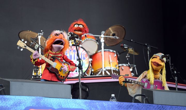 Floyd Pepper, Animal and Janice of the Muppets' house band The Electric Mayhem