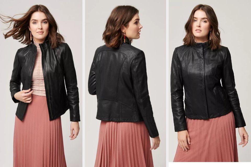 Latest Women's 100% Authentic Lambskin Leather Skirt HOT Below Knee Outdoor