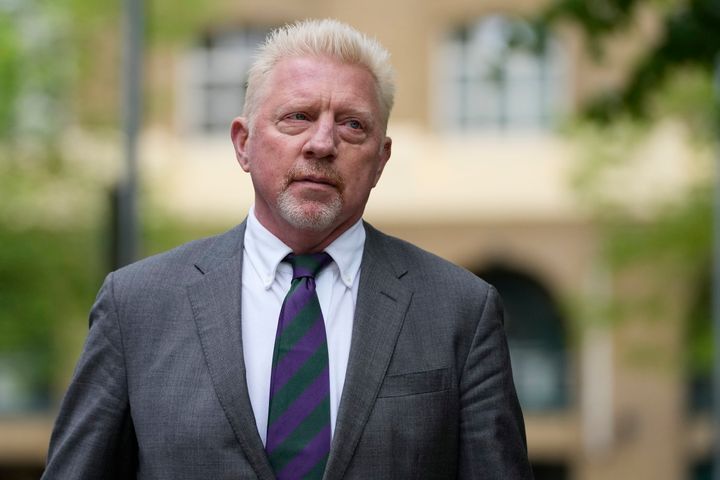 FILE - Former tennis player Boris Becker arrives at Southwark Crown Court in London, Friday, April 29, 2022. Fresh out of prison for bankruptcy offenses, tennis great Boris Becker is heading for the limelight again. German broadcaster SAT.1 was due Tuesday to air the first interview with Becker since his release, quoting the 55-year-old saying his jail time had taught him “a hard lesson, a very expensive one, a very painful one.” (AP Photo/Frank Augstein, File)