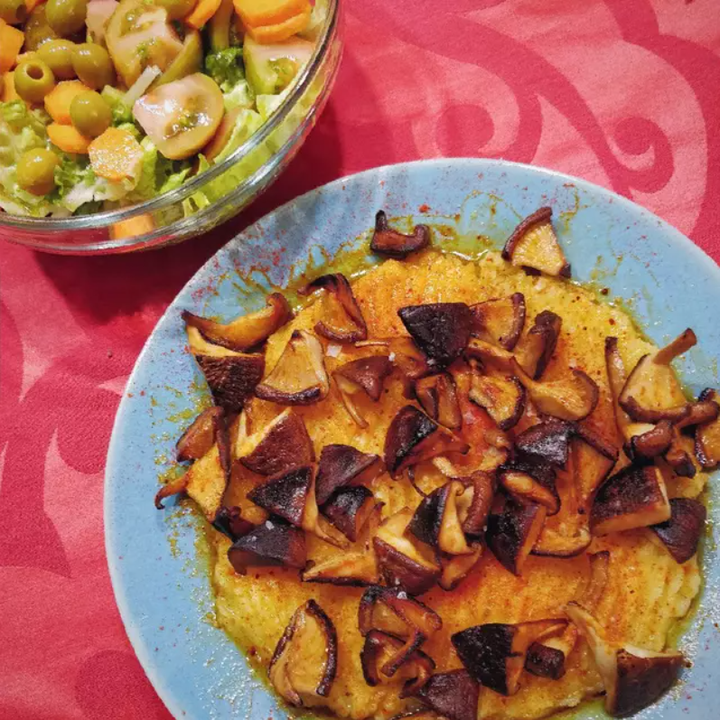 Setas shiitake a la gallega.