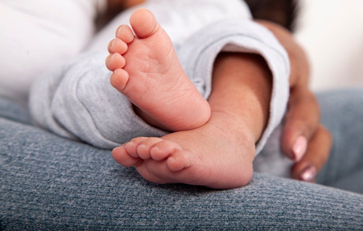 Photo of newborn baby feet