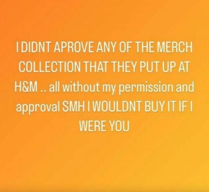 Justin slammed H&M's collection on his Instagram story