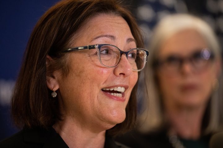 Washington Rep. Suzan DelBene participates in a news conference about her selection as chair of the Democratic Congressional Campaign Committee on Wednesday.