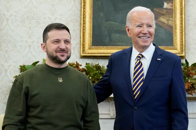 ホワイトハウスで会談したアメリカのバイデン大統領とウクライナのゼレンスキー大統領（2022年12月21日）