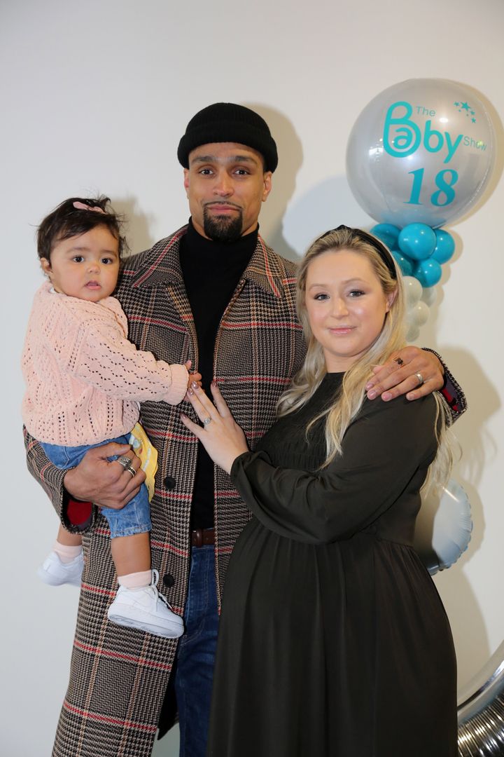 The couple with their daughter Rose in early 2020
