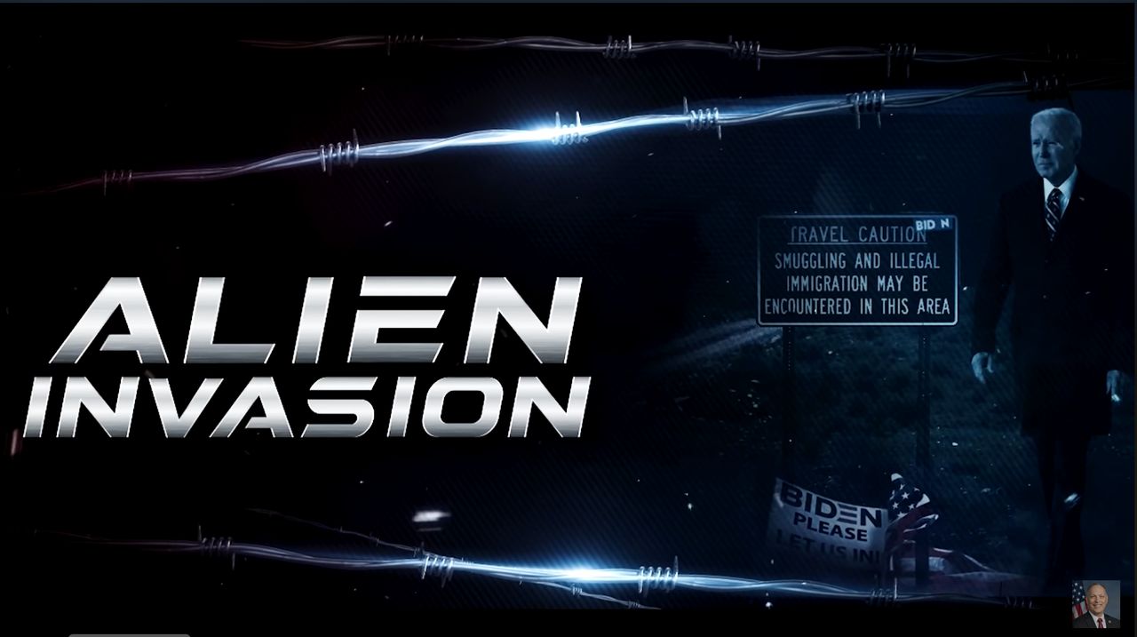 A screenshot of Rep. Andy Biggs' anti-immigrant film "Alien Invasion."