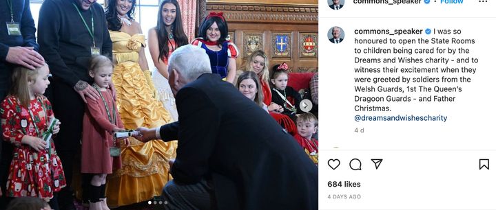 Commons Speaker posted about the charity's visit on his Instagram page.