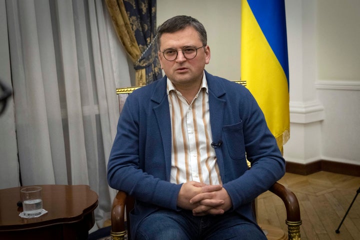 Ukraine's Foreign Minister Dmytro Kuleba talks during an interview with The Associated Press in Kyiv, Ukraine, Monday, Dec. 26, 2022. (AP Photo/Efrem Lukatsky)