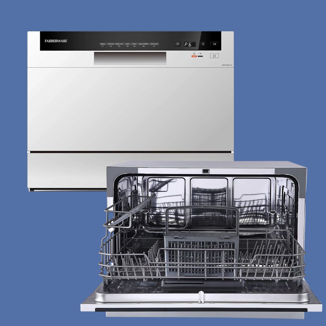 Farberware Professional FCD06ABBWHA Compact Portable store Countertop Dishwasher