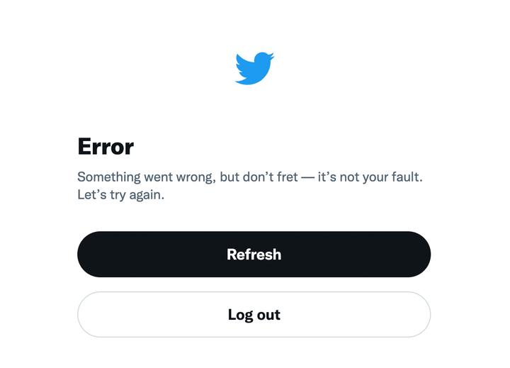 An error message popped up on desktop users screens as they attempted to access Twitter on Wednesday.