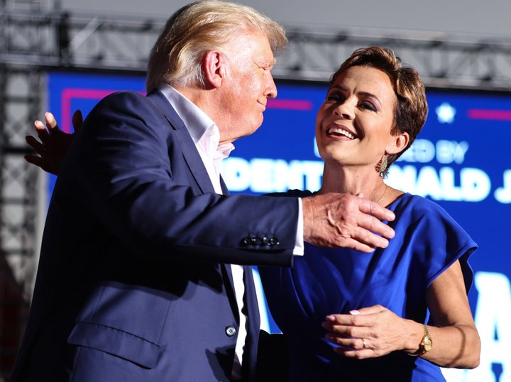 Gop Consultant On Kari Lake'S Political Career: It'S A Wrap In Arizona - Huffpost 1 Former President Donald Trump embraces Arizona Republican Kari Lake at a campaign rally on Oct. 9 in Mesa, Arizona. Trump was stumping for Arizona GOP candidates ahead of the midterm election on Nov. 8.