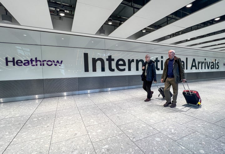 Passengers at Heathrow Airport in London, Britain, on November 18.