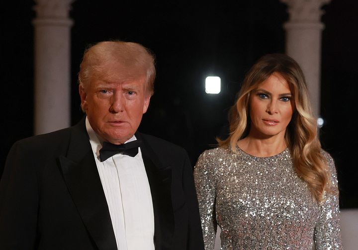 Donald Trump and former First Lady Melania Trump arrive in Mar-a-Lago for the New Year's Eve celebration.  Trump expected a lot of press.