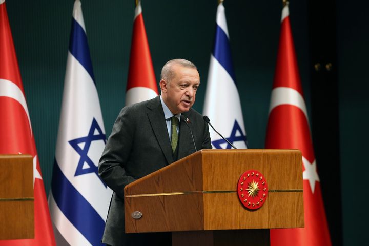 9 Μαρτίου 2022 Κοινή συνέντευξη Τύπου του Τούρκου προέδρου Ρ. Τ. Ερντογάν με τον Ισραηλινό ομόλογό του Isaac Herzog στην Άγκυρα.