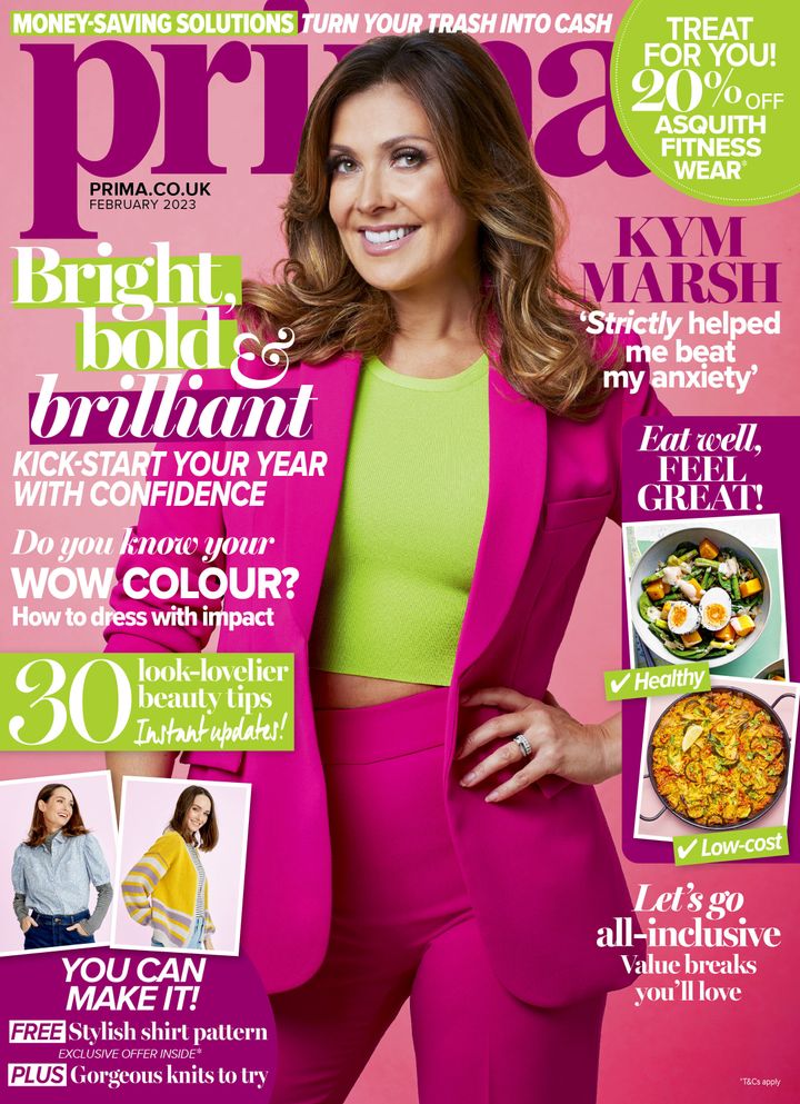 Kym on the cover of Prima magazine