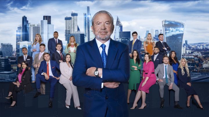 Lord Sugar with this year's 18 Apprentice candidates