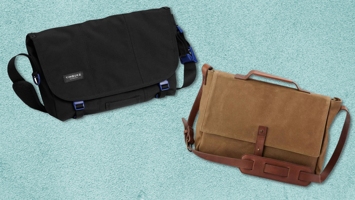 The Timbuk2 Flight messenger bag and the Nisolo Loreto messenger bag