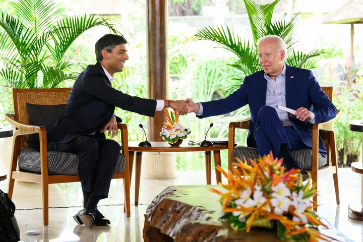 Rishi Sunak shakes hands with President Joe Biden in November