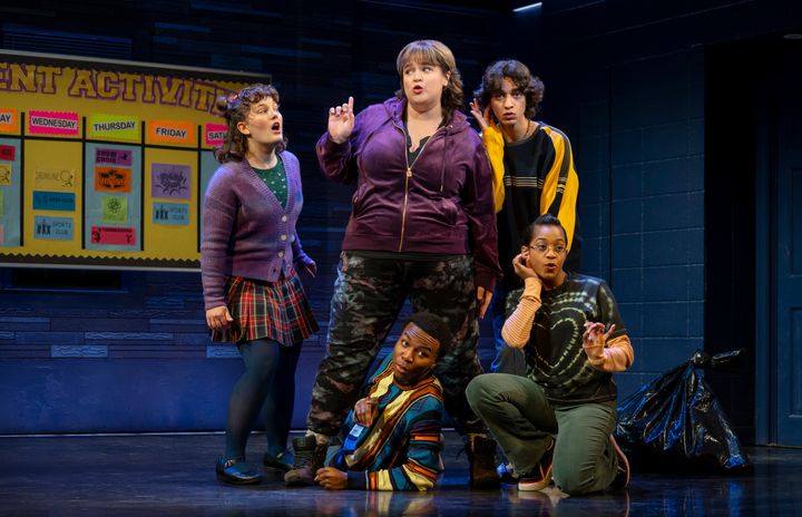Bonnie Milligan (center) is currently starring in the musical "Kimberly Akimbo," now on Broadway. 