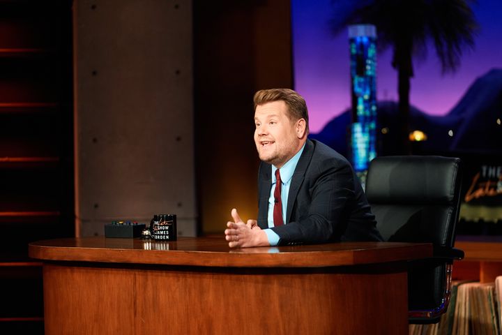 James in the Late, Late Show studio