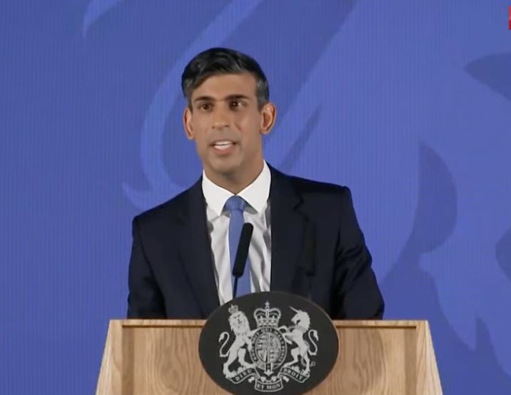 Rishi Sunak delivered his speech in east London