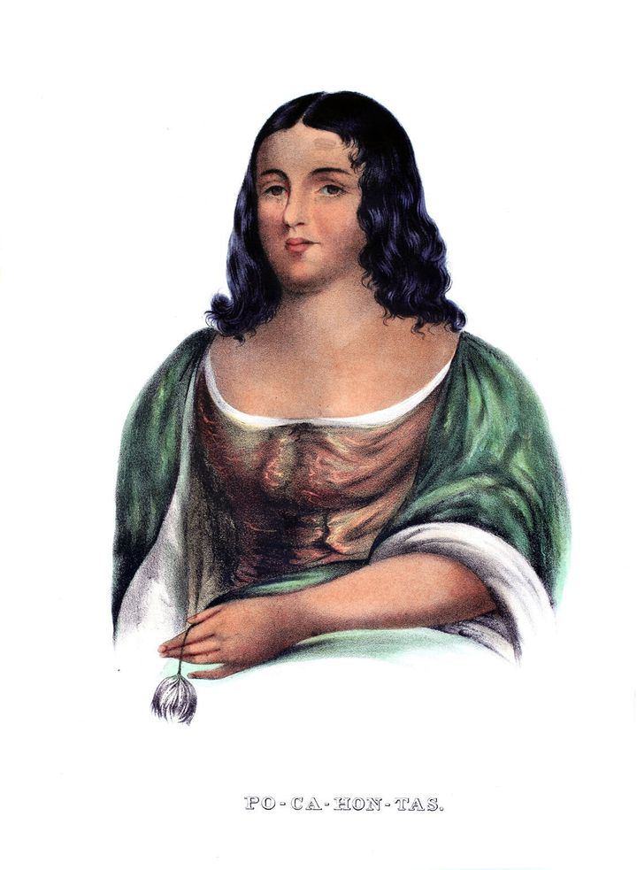 Η Ποκαχόντας, κόρη του Αρχηγού Πόουχαταν, παρενέβη για να αποτρέψει την εκτέλεση του λοχαγού Τζον Σμιθ. Πορτρέτο που αντιγράφηκε από τον Ρόμπερτ Μάθιου Σάλι γύρω στο 1830 από πίνακα ζωγραφικής που έγινε το 1616 ή το 1617, κατά την επίσκεψή της στην Αγγλία.
