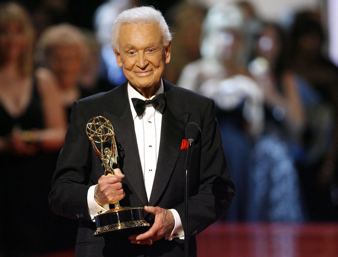 Barker accepts an Emmy for outstanding game show host on June 15, 2007.