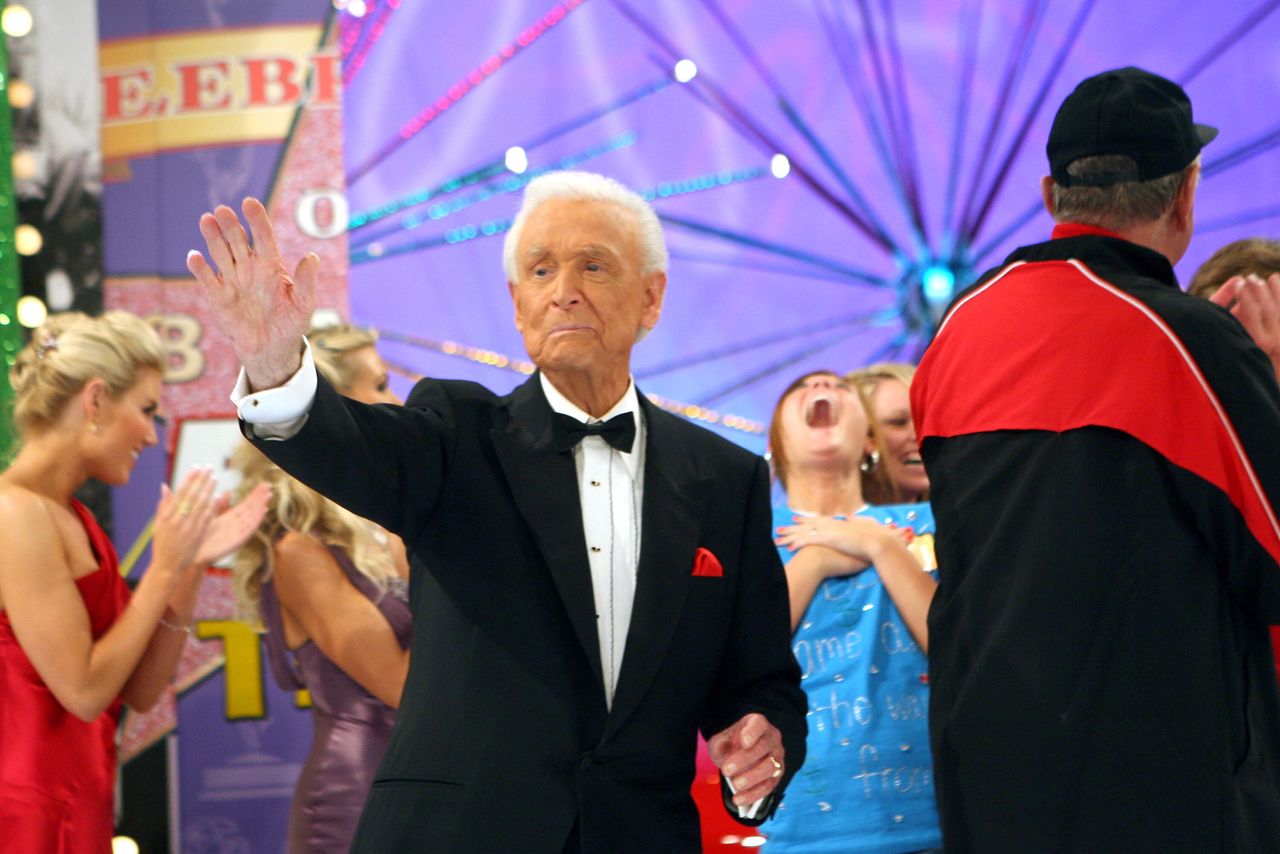 Barker appears during a special tribute episode of "The Price Is Right" in California on April 17, 2007.