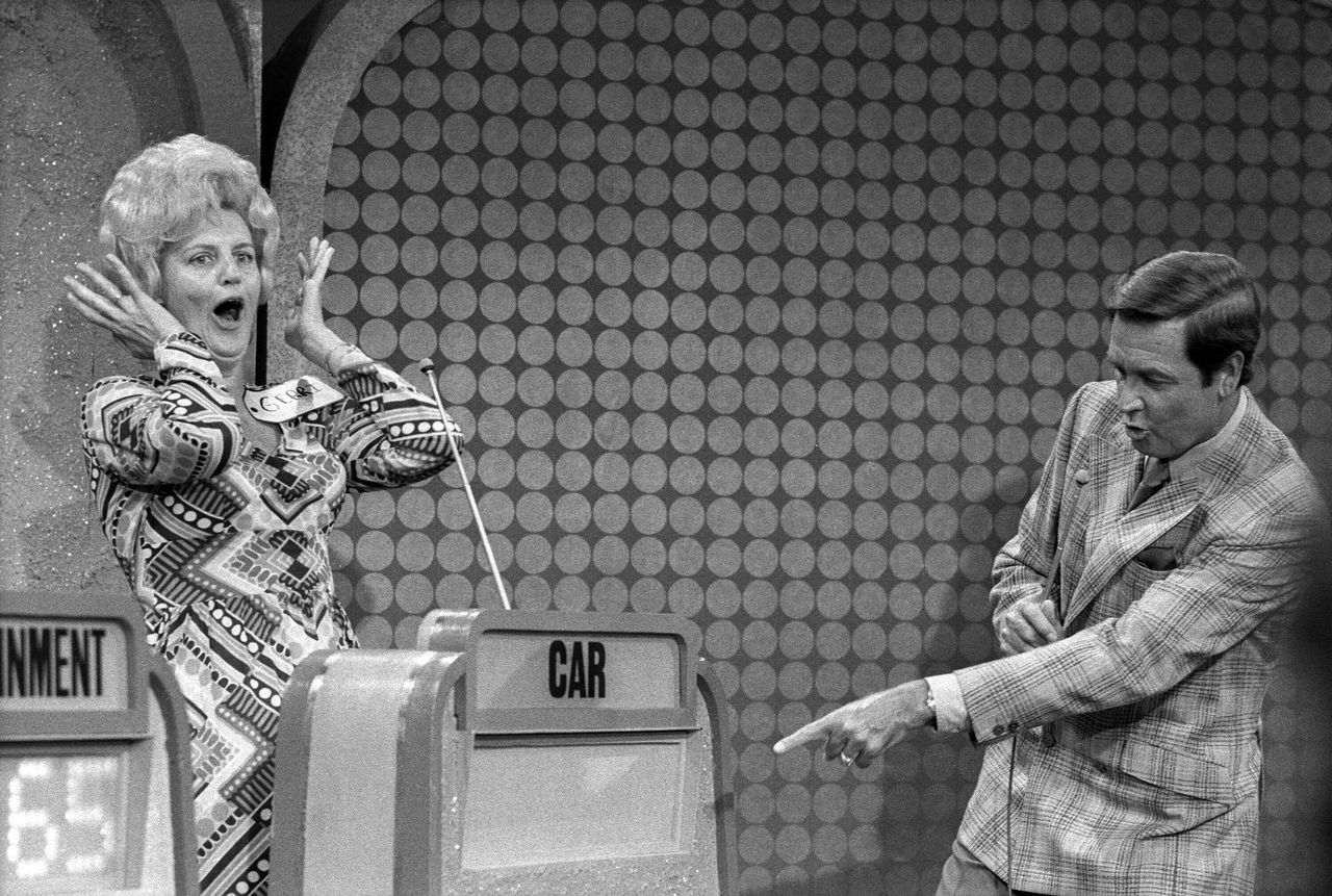 Barker and a contestant on the game show then known as "The New Price Is Right" in Los Angeles on Aug. 26, 1972.