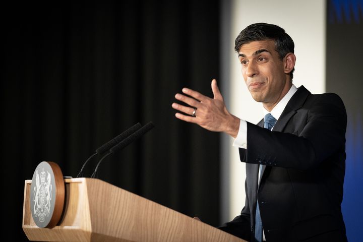 Rishi Sunak during his first major domestic speech of 2023 on Wednesday.