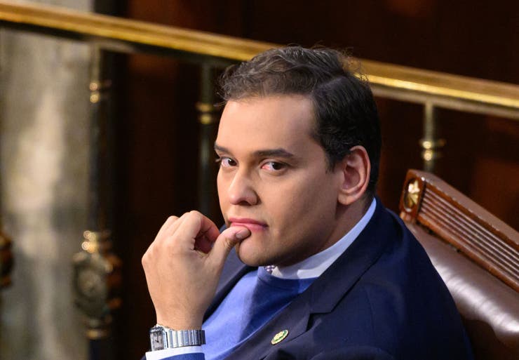 Newly elected Republican representative from New York, George Santos looks on as the House of Representatives convenes for the 118th Congress at the Capitol in Washington, D.C., Jan. 3, 2023. 