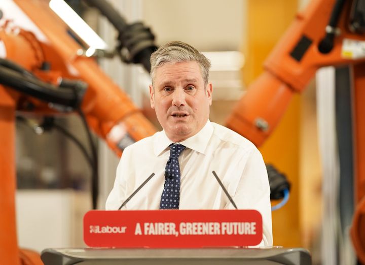 Labour leader Sir Keir Starmer speaks during a visit to UCL at Here East, Queen Elizabeth Olympic Park, London.