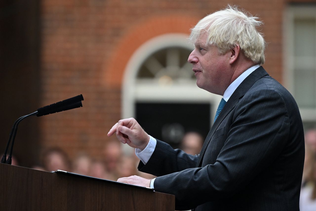 Boris Johnson on the day he left 10 Downing Street in September.