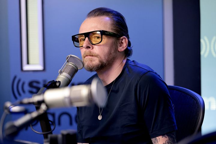 Simon Pegg pictured during a radio interview last year