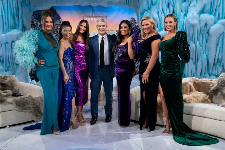 Jen Shah, third from right, with the "Real Housewives of Salt Lake City" cast members at a Season 2 reunion taping.