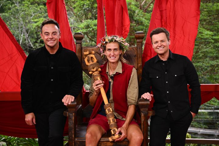 Ant and Dec with I'm A Celebrity champion Jill Scott