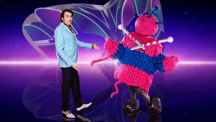 Jonathan Ross strikes a pose with Masked Singer character Knitting