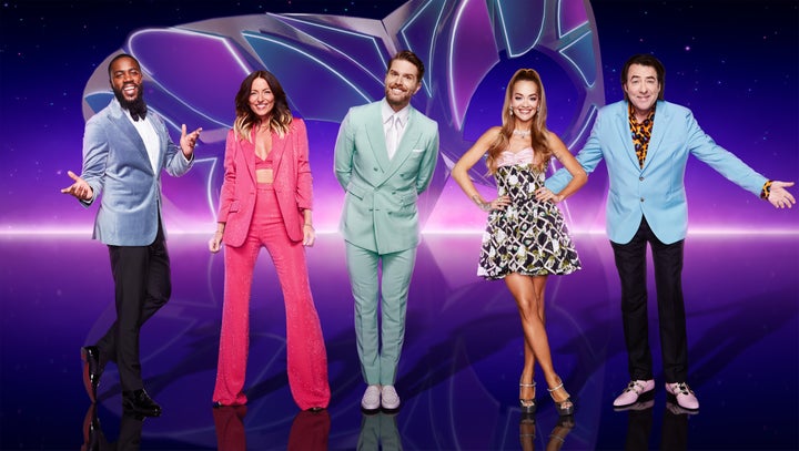 The Masked Singer judges with host Joel Dommett