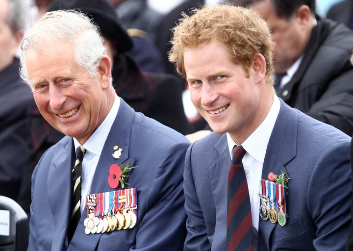 King Charles and his son Prince Harry in 2015