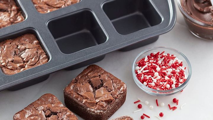 Before baking in the Wilton pan, you can add sprinkles, candies and more to your brownies to give them additional texture and delicious taste. 