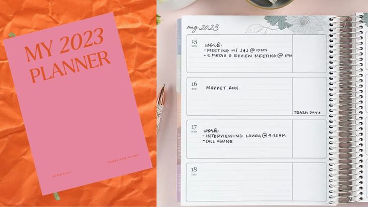The Papier weekly book planner and the customizable "Life Planner" from Erin Condren.