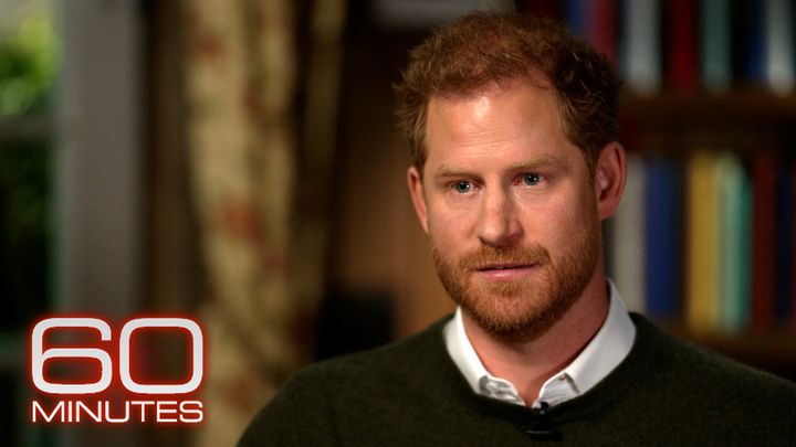 A still from Prince Harry's interview with Anderson Cooper on "60 Minutes."