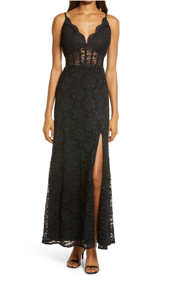 Morgan & Co. corset lace gown