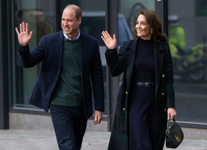 The Prince and Princess of Wales during their visit to Liverpool. The royals are visiting Merseyside to thank those working in healthcare and mental health support for their work during the winter months.