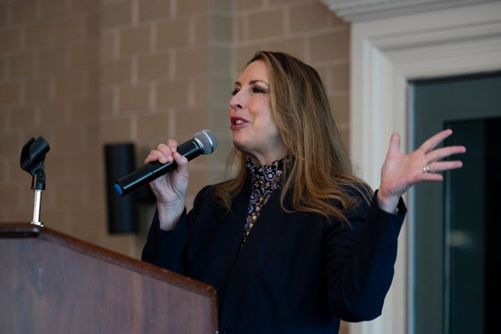 Ronna McDaniel, the chairwoman of the Republican National Committee, speaks at a get-out-the-vote event in Malvern, Pennsylvania, on Oct. 15.