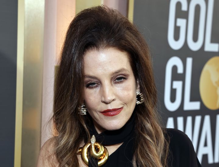 Lisa Marie Presley arrives at the 80th Annual Golden Globe Awards just two days before her reported cardiac arrest.