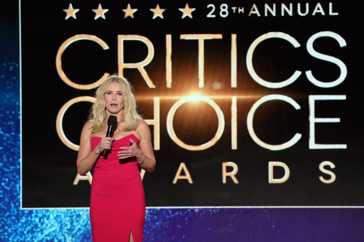 Chelsea Handler speaks onstage during the 28th Annual Critics Choice Awards.