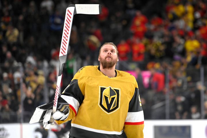 Vegas Golden Knights goaltender Robin Lehner, pictured, and his wife have filed for bankruptcy in Nevada.