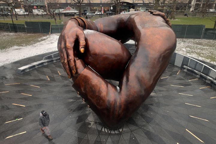 "The Embrace" in Boston Common. 