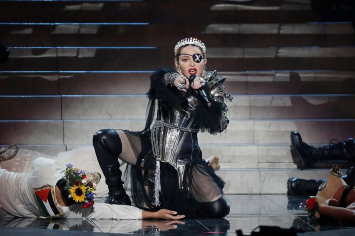 Madonna performs live on stage after the 64th annual Eurovision Song Contest on May 18, 2019 in Tel Aviv, Israel. 